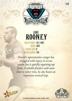 2008 NRL Centenary #172 Luke Rooney Back